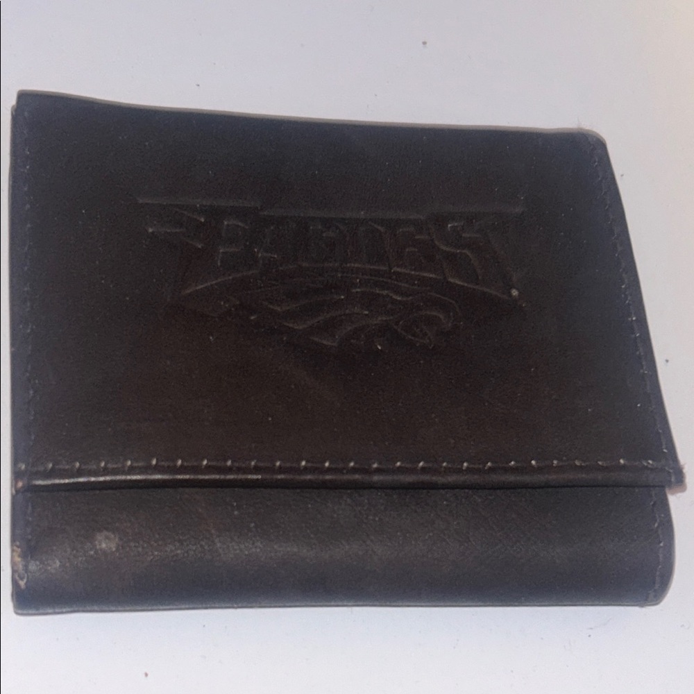 Eagles NFL Black  Leather Wallet with Embossed Logo